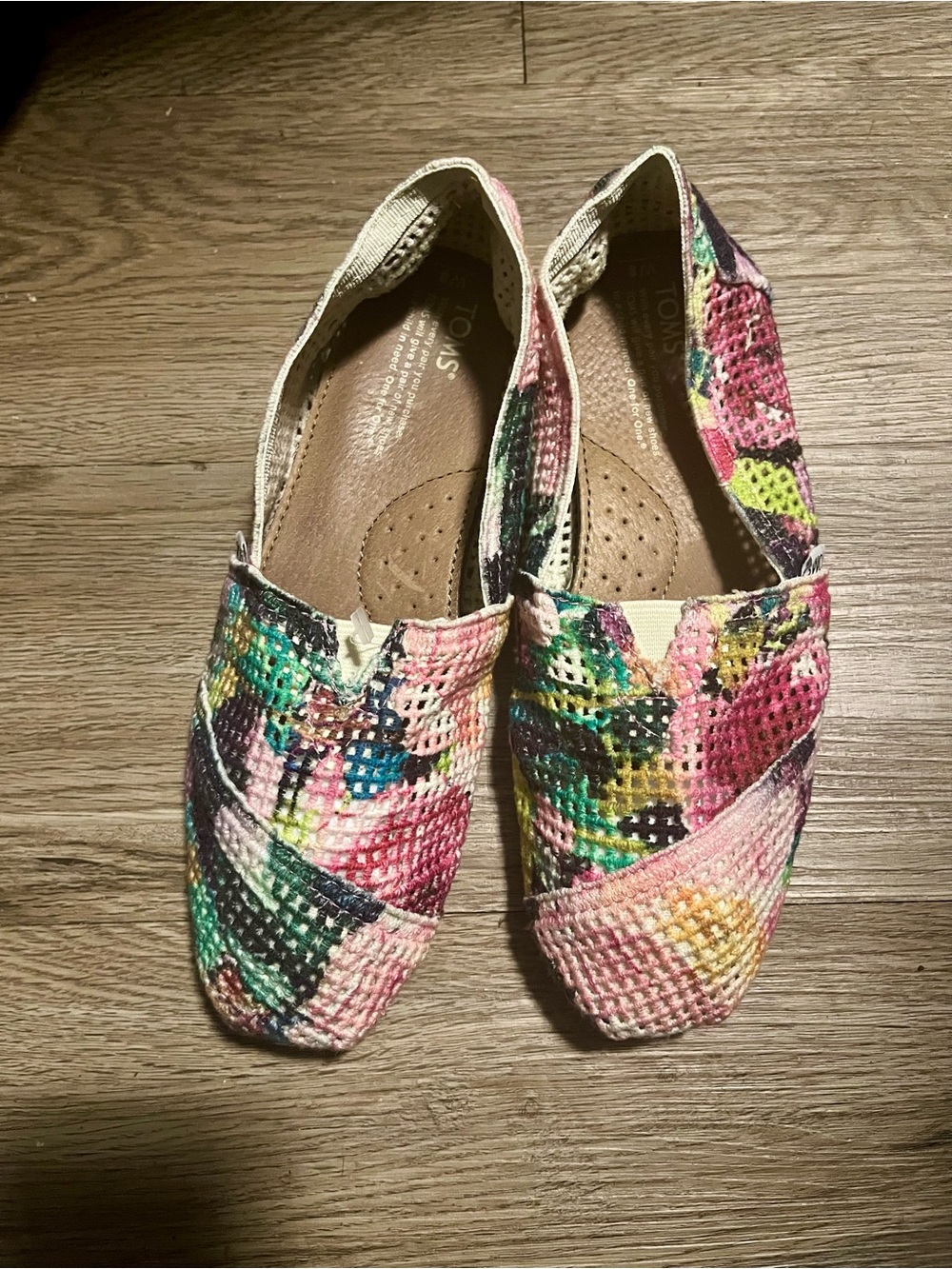 Toms Multicolor Floral Woven Slip-On Flats